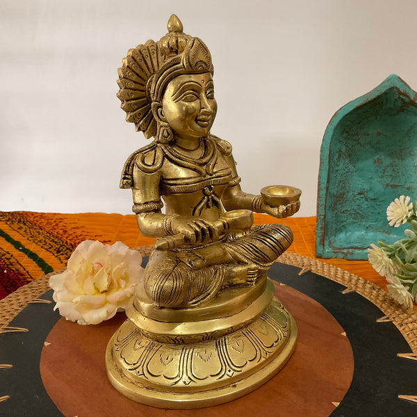 Annapurna Statue Brass - 8 Inch Annapoorna Goddess of Food - Crafts N Chisel - Indian Home Decor USA