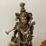 23 Inch Lord Krishna Cow Calf Brass idol - Krishna Statue for Indian Decor - Crafts N Chisel - Indian Home Decor USA