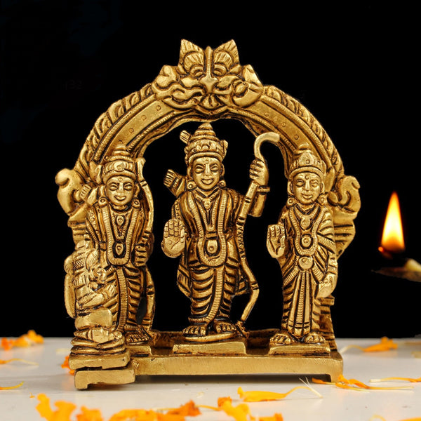 4” Ram Darbar Brass Idol - Crafts N Chisel - Indian Home Decor USA