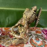 9” Lord Ganesh Brass Idol - Decorative Festive Statue - Crafts N Chisel - Indian Home Decor USA