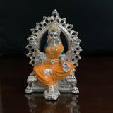 Lakshmi Ganesh Porcelain With Silver Idol - Decorative Home Decor - Crafts N Chisel - Indian Home Decor USA