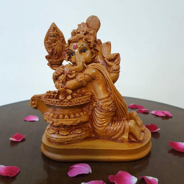 Lord Ganesha Idol With Shiv Ling - Decorative Figurines-Crafts N Chisel-Indian Handicrafts Online USA