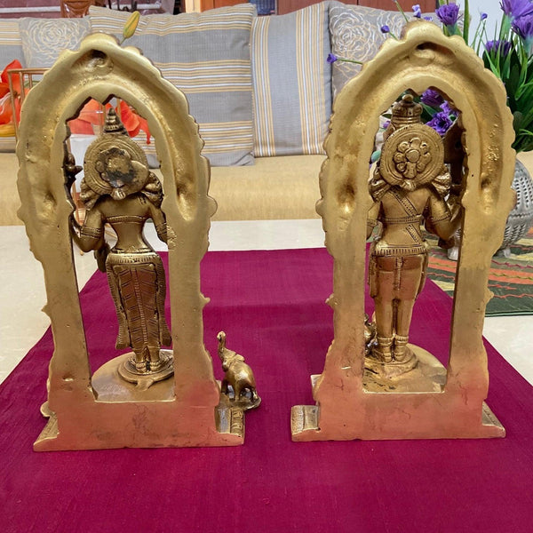 Lord Vishnu & Goddess Lakshmi Brass Idol - Decorative Home Decor- Crafts N Chisel - Indian Home Decor USA