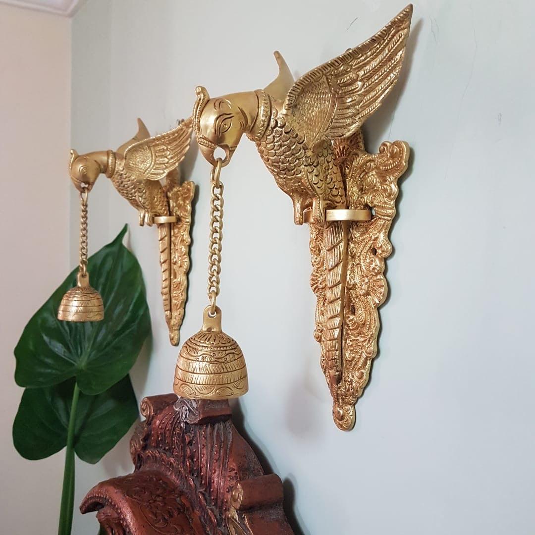 Parrot Hanging Bell, Indian Brass Home Decor