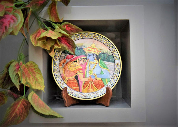 Gold Leaf Meenakari Painting radha krishna by crafts N Chisel