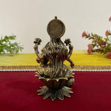 4 Inch Goddess Lakshmi Brass Idol - Pooja Statue Light Weight Home Decor - Crafts N Chisel - Indian Home Decor USA