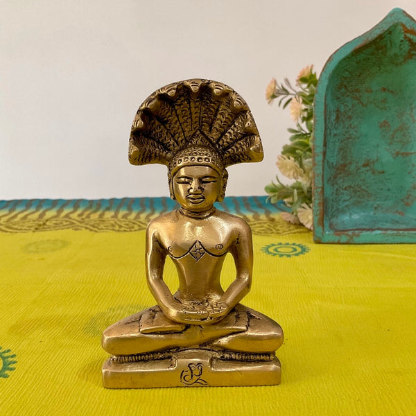 Parshvanatha Swamy Jain Tirthankara Brass Idol - Decorative Statue - Crafts N Chisel - Indian Home Decor USA