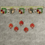 Peacock Bandhanwar With Lotus Hanging (Set of 6) Festive Decoration Wall Hanging - Crafts N Chisel - Indian Home Decor USA