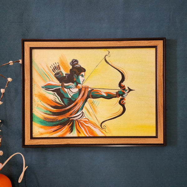 Lord Rama Handmade Painting - Framed Wall Decor - Crafts N Chisel - Indian Home Decor USA
