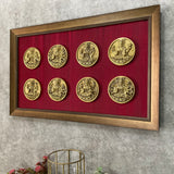Ashtalakshmi Brass Divine Wall Hanging With Frame - Crafts N Chisel - Indian Home Decor USA