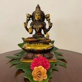 Goddess Laxmi Brass Idol - Decorative Figurine - Crafts N Chisel - Indian Home Decor USA