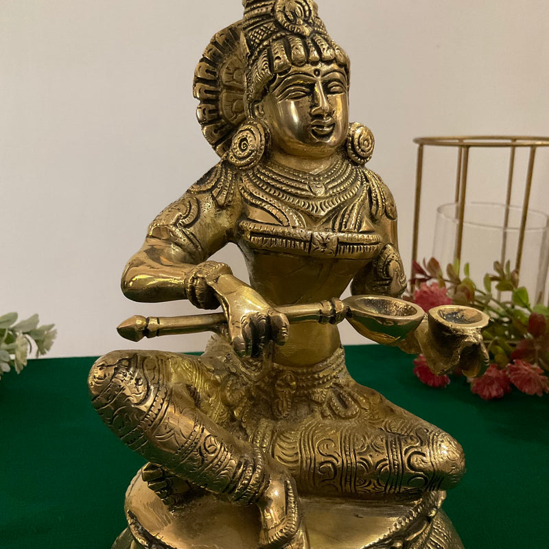 Annapurna Statue Brass - 10 Inch Annapoorna Goddess of Food - Crafts N Chisel - Indian Home Decor USA