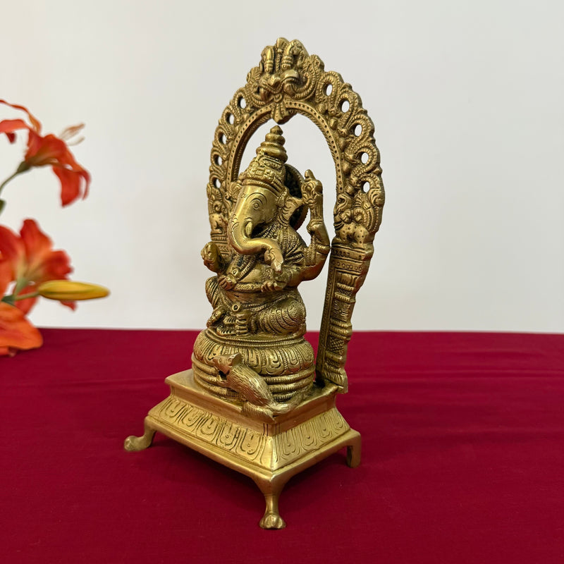Lakshmi Ganesh Brass Idol - Decorative Home Decor - Crafts N Chisel - Indian Home Decor USA