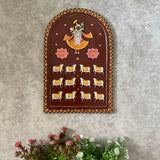 Shrinathji Jharoka Lotus Pichwai Wall Hanging (Set of 3) - Crafts N Chisel - Indian Home Decor USA