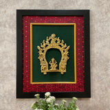 Framed Brass Prabhavali (Set of 2) - Lakshmi Ganesha - Ethnic Wall Decor - Crafts N Chisel - Indian Home Decor USA