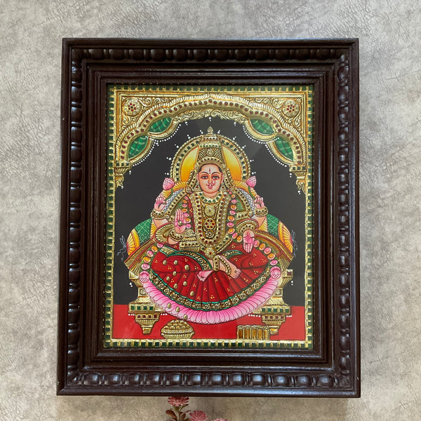 Goddess Laxmi 3D Tanjore Painting - Traditional Wall Art - Crafts N Chisel - Indian Home Decor USA