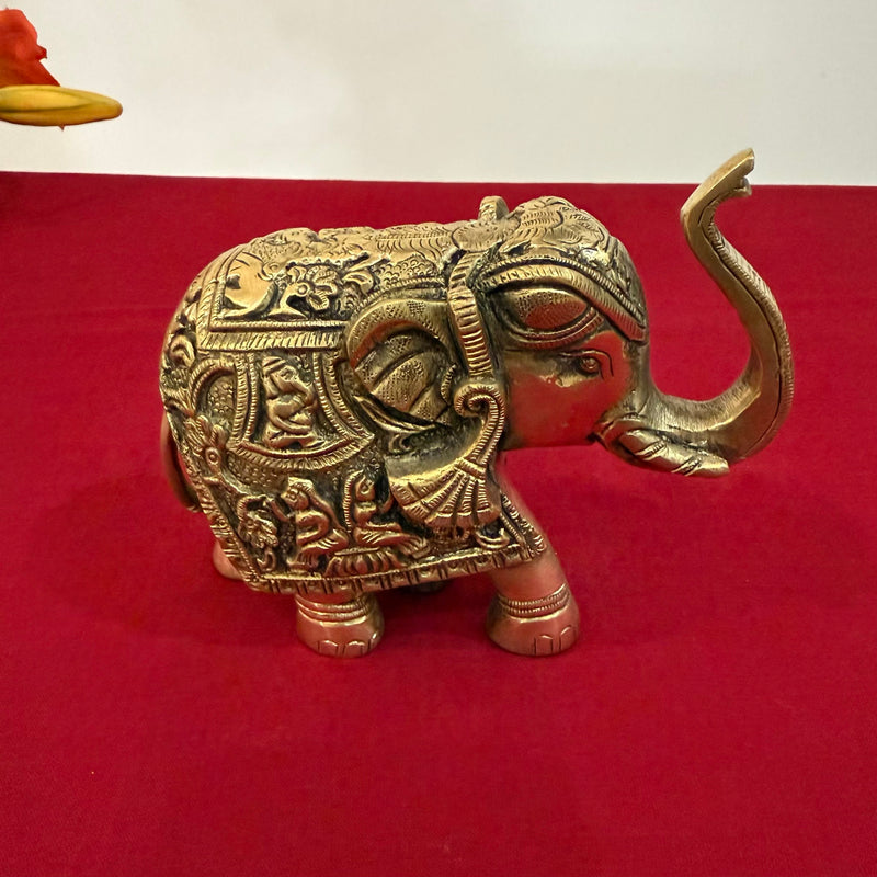 Brass Elephant (Set of 2) Table Decor - Crafts N Chisel - Indian Home Decor USA