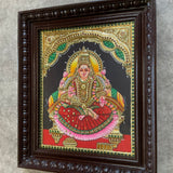 Goddess Laxmi 3D Tanjore Painting - Traditional Wall Art - Crafts N Chisel - Indian Home Decor USA