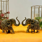 Brass Elephant (Set of 2) Table Decor - Crafts N Chisel - Indian Home Decor USA