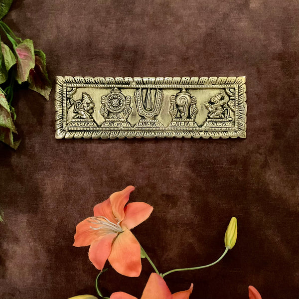 Shanku Chakra Namah with Hanumanji And Garuda - Divine Wall Hanging - Crafts N Chisel - Indian Home Decor USA