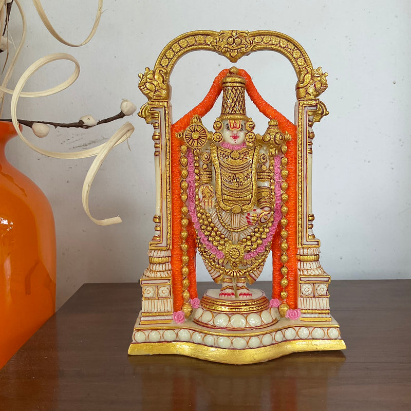 Handcrafted Balaji Statue, Marble Dust Resin Idol - Decorative Murti - Crafts N Chisel - Indian Home Decor USA