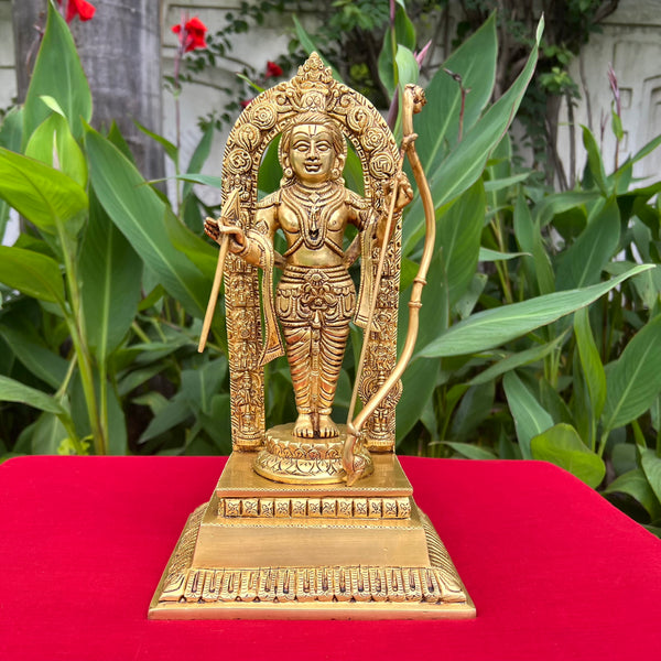 13 Inch Ram Lalla Brass Idol Statue - Crafts N Chisel - Indian Home Decor USA