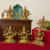 5 Inches Ashtalakshmi Brass Idol - Decorative Figurine - Crafts N Chisel - Indian Home Decor USA