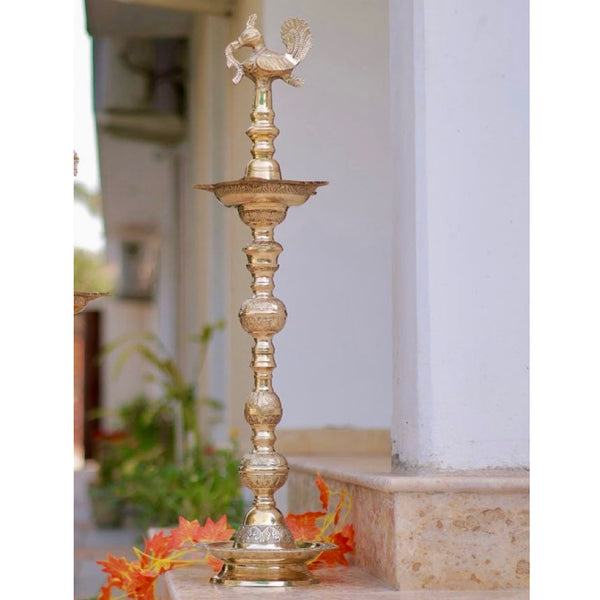 38 Inches Annapakshi Nilavilakku - Handmade Brass lamp - Decorative Decor - Crafts N Chisel - Indian Home Decor USA