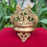 10 Inches Peacock Brass Urli Bowl For Home Decor - Antique Finish - Crafts N Chisel - Indian Home Decor USA