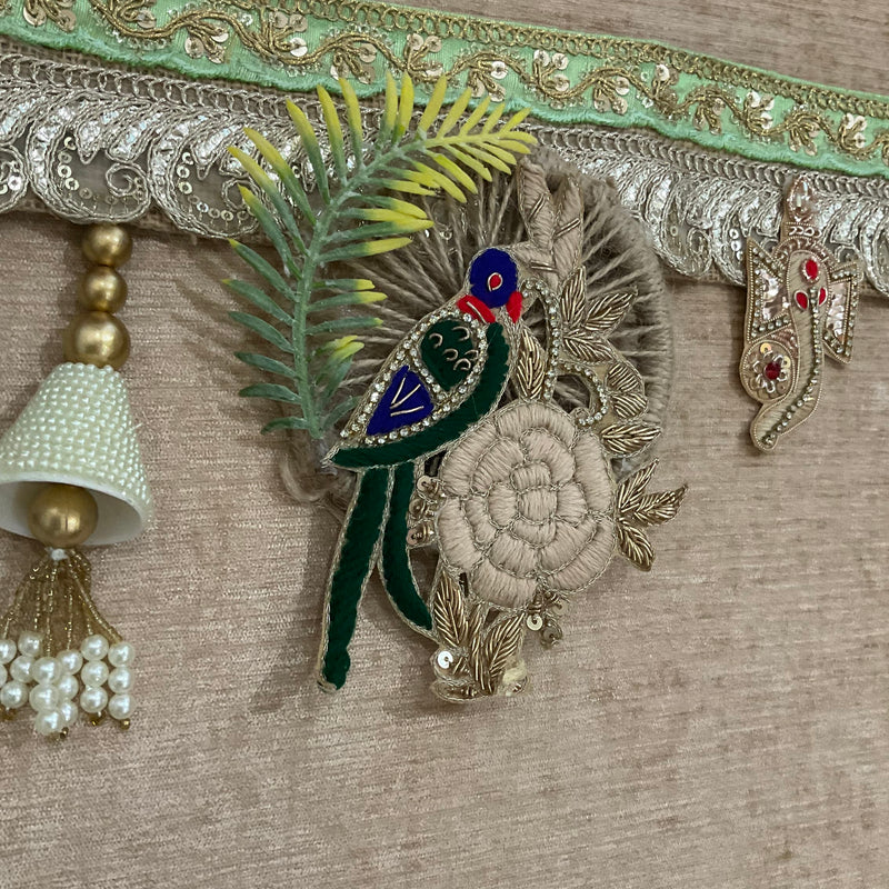Peacock Bandhanwar With Lotus Hanging (Set of 6) Festive Decoration Wall Hanging - Crafts N Chisel - Indian Home Decor USA
