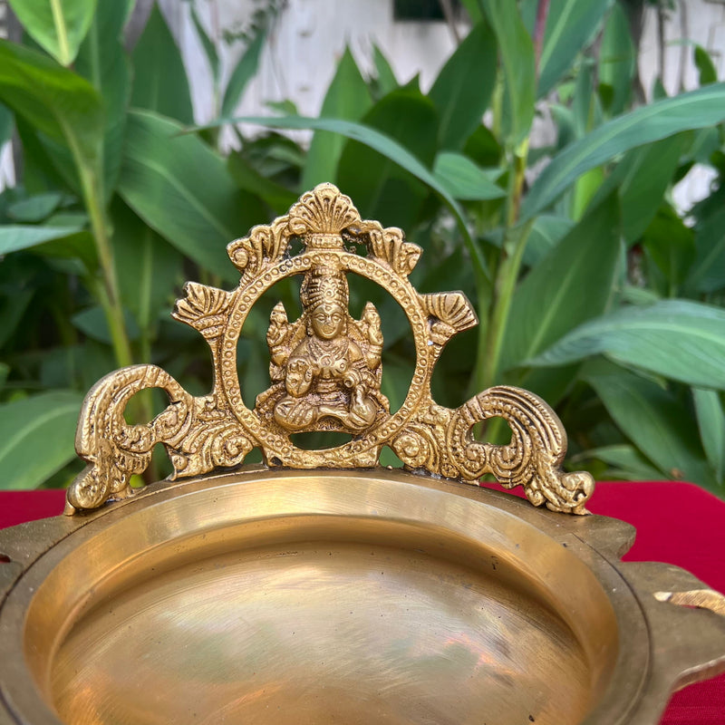 6 Inches Lakshmi Brass Urli Bowl For Pooja Decoration - Crafts N Chisel - Indian Home Decor USA