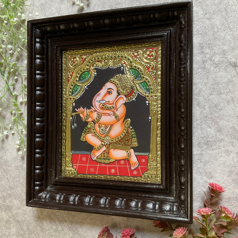 Lord Ganesha Tanjore Painting (Set of 3) - Traditional Wall Art - Crafts N Chisel - Indian Home Decor USA