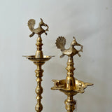 Annapakshi Nilavilakku (Set of 2) - Kuthu Vilakku Brass lamp - Decorative Decor - Crafts N Chisel - Indian Home Decor USA