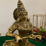 Annapurna Statue Brass - 10 Inch Annapoorna Goddess of Food - Crafts N Chisel - Indian Home Decor USA