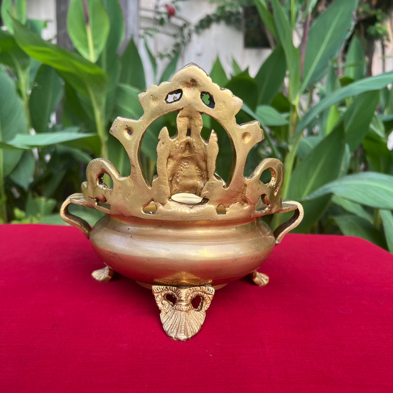 6 Inches Lakshmi Brass Urli Bowl For Pooja Decoration - Crafts N Chisel - Indian Home Decor USA