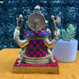 8 Inches Lord Ganesh Brass Idol - handcrafted Stonework - Ganpati Decorative Statue for Home Decor - Housewarming Gift - Crafts N Chisel - Indian Home Decor USA