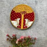 Krishna Shrinathji Cow Pichwai Wall Hanging - Decorative Round Plate - Crafts N Chisel - Indian Home Decor USA