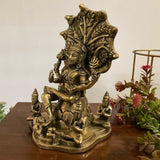 9 Inch Dakshinamurthy Brass Murti Idol - Hindu God Statue - Crafts N Chisel - Indian Home Decor USA