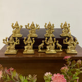 2.5 Inch Ashtalakshmi Brass Idol Brass Decorative Figurine - Crafts N Chisel - Indian Home Decor USA