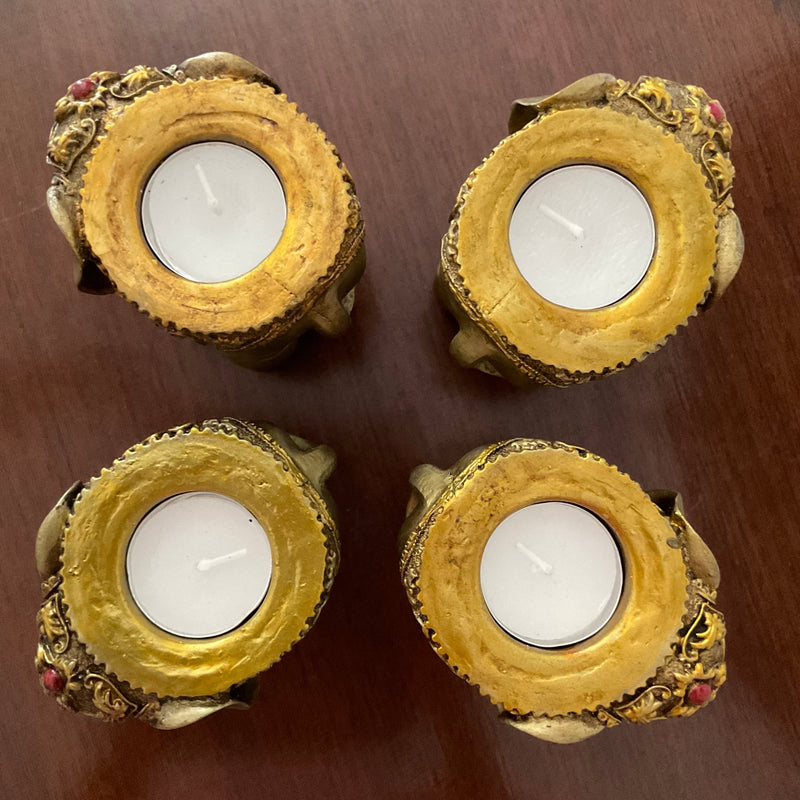 Elephant Tea Light Holder (Set of 4) - Festive Decor - Crafts N Chisel - Indian Home Decor USA