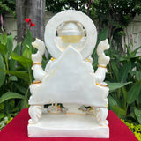 17.5 Inch Ganesha Idol For Home, Marble Dust Resin Hindu God Statue - Crafts N Chisel - Indian Home Decor USA