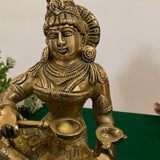 Annapurna Statue Brass - 10 Inch Annapoorna Goddess of Food - Crafts N Chisel - Indian Home Decor USA