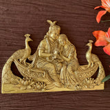 Radha Krishna Decorative Brass Wall Hanging - Traditional Decor - Crafts N Chisel - Indian Home Decor USA