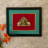 Brass Ganesha With Elephant Divine Wall Hanging - Crafts N Chisel - Indian Home Decor USA
