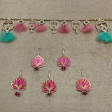 Bandhanwar With Lotus Hanging (Set of 6) Festive Decoration Wall Hanging - Crafts N Chisel - Indian Home Decor USA