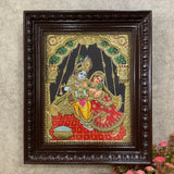Radha Krishna 3D Tanjore Painting - Traditional Wall Art - Crafts N Chisel - Indian Home Decor USA