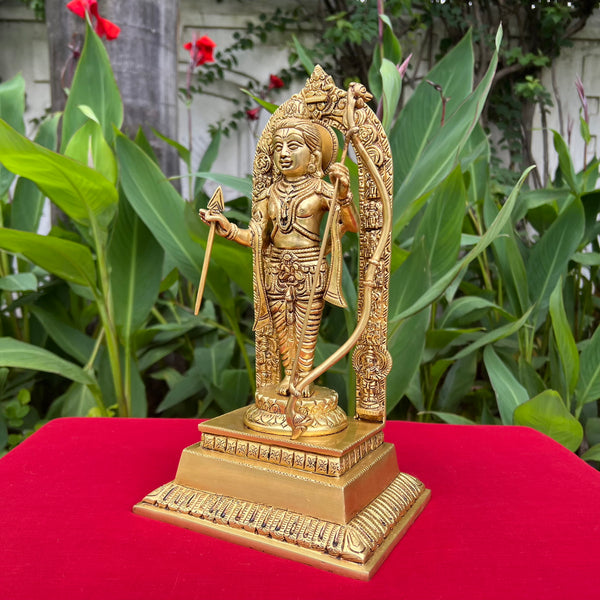 13 Inch Ram Lalla Brass Idol Statue - Crafts N Chisel - Indian Home Decor USA