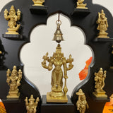 Lord Vishnu Dashavatar Brass Idol With Wooden Frame - Traditional Wall Hanging - Crafts N Chisel - Indian Home Decor USA