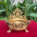 6 Inches Lakshmi Brass Urli Bowl For Pooja Decoration - Crafts N Chisel - Indian Home Decor USA