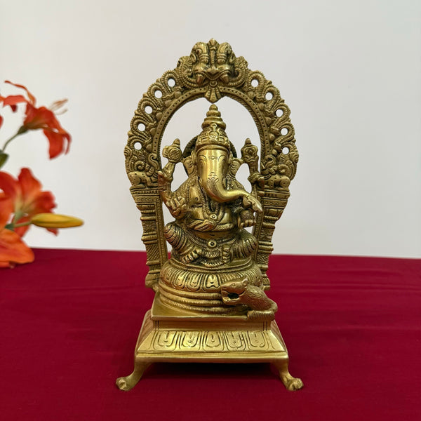 Lakshmi Ganesh Brass Idol - Decorative Home Decor - Crafts N Chisel - Indian Home Decor USA